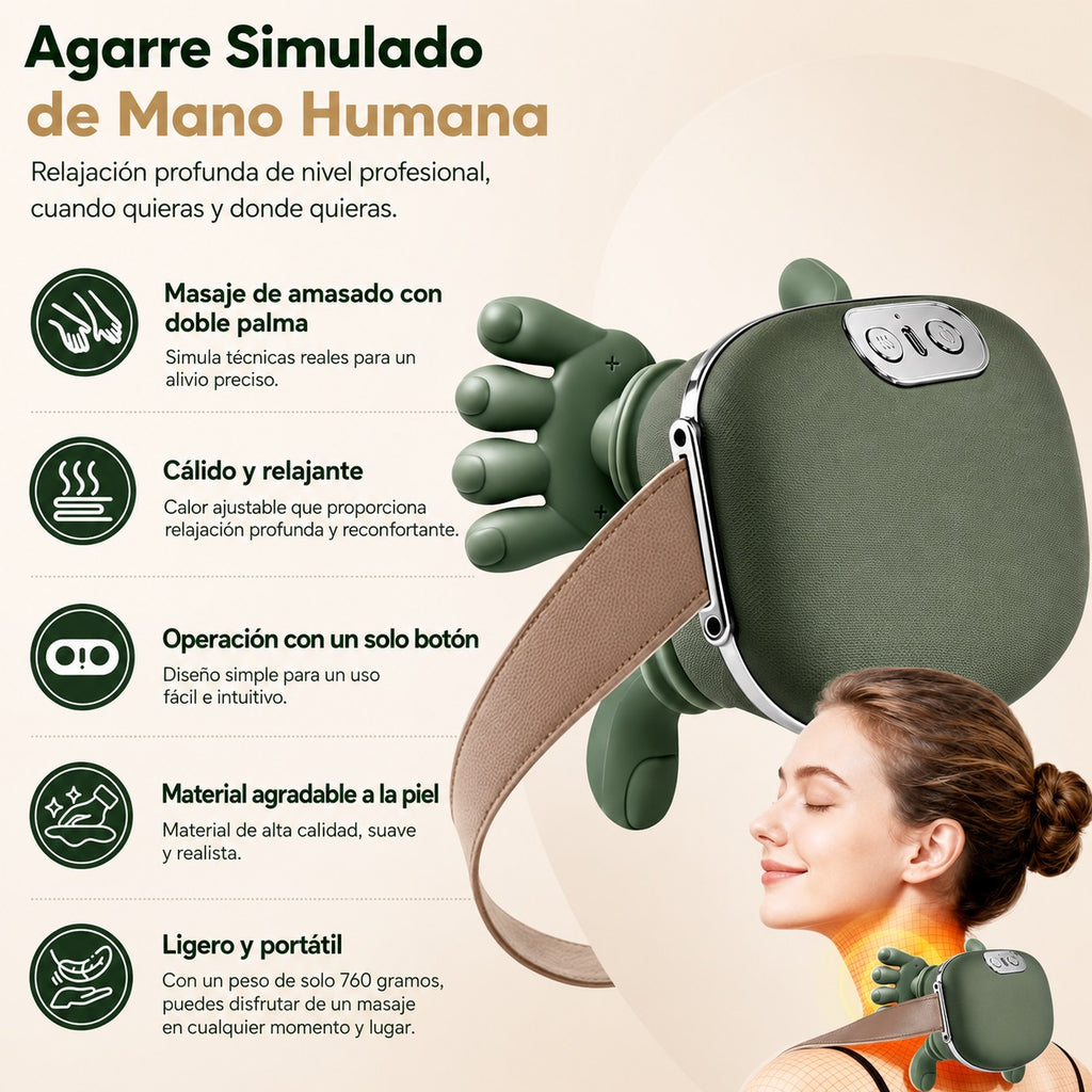 Masajeador De Cuello Manitos Verdes
