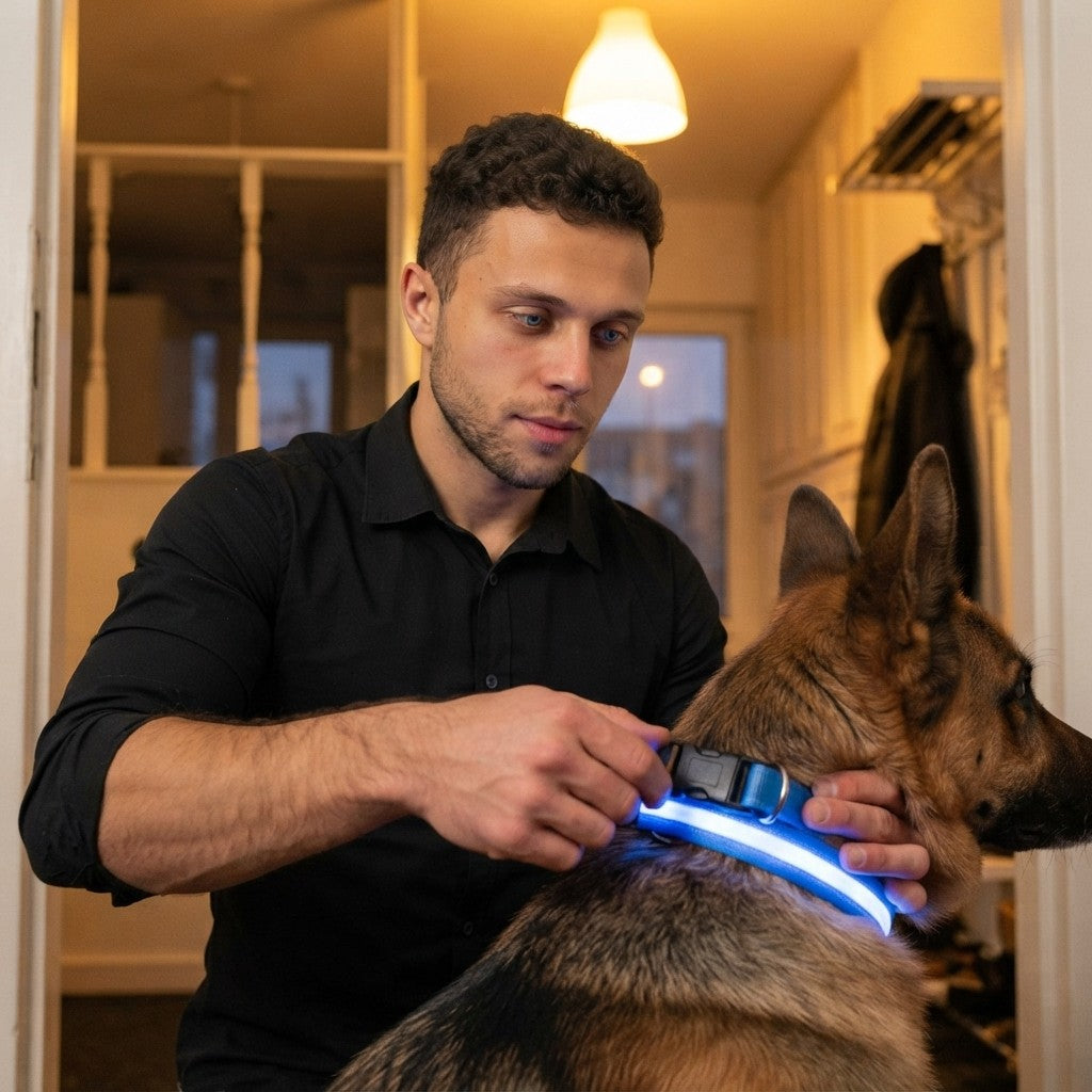 Collar de nailon con luz LED